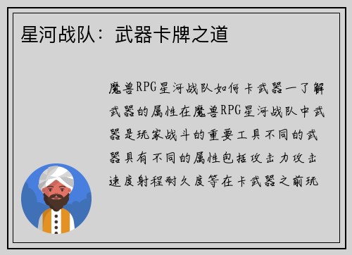 星河战队：武器卡牌之道